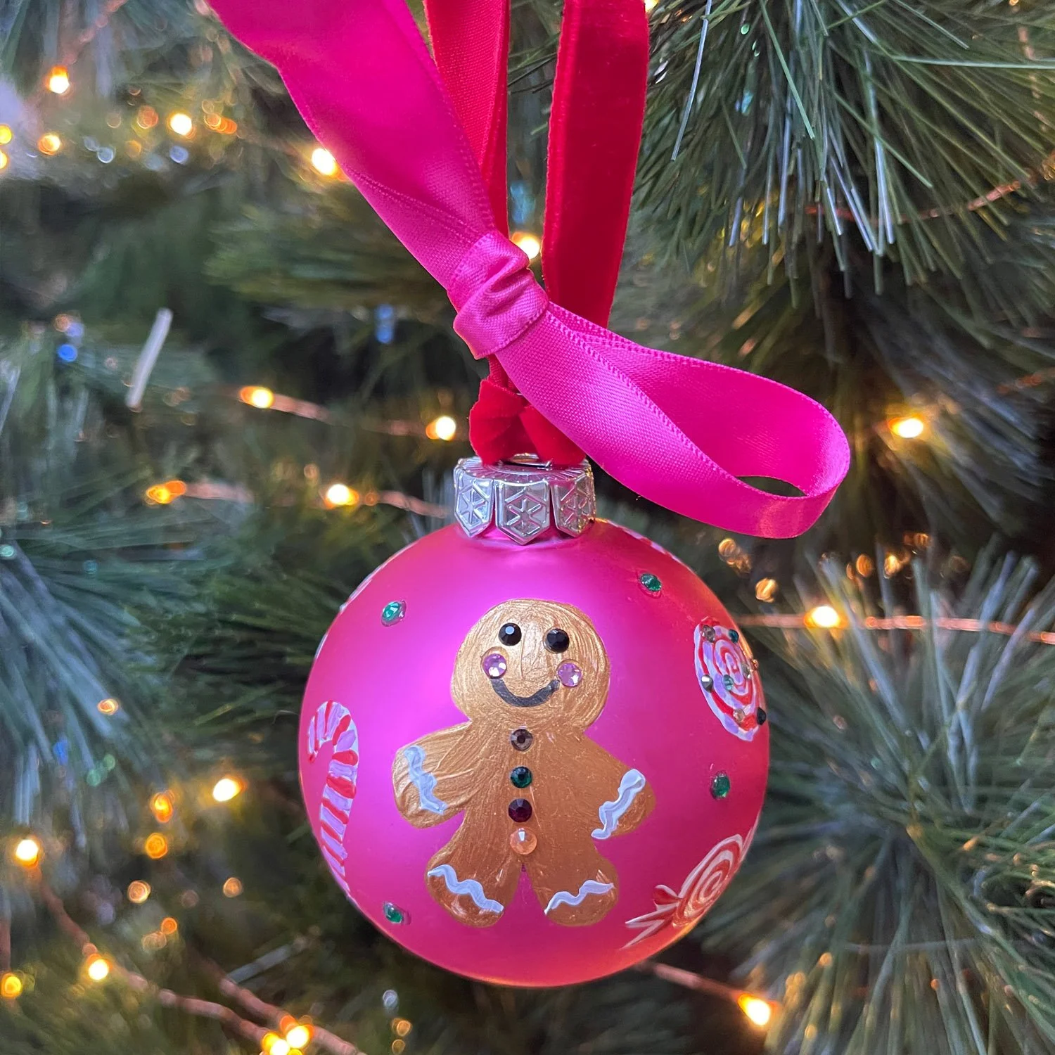Hand Painted Bauble Gingerbread House by Marcella Wylie image 2.jpg