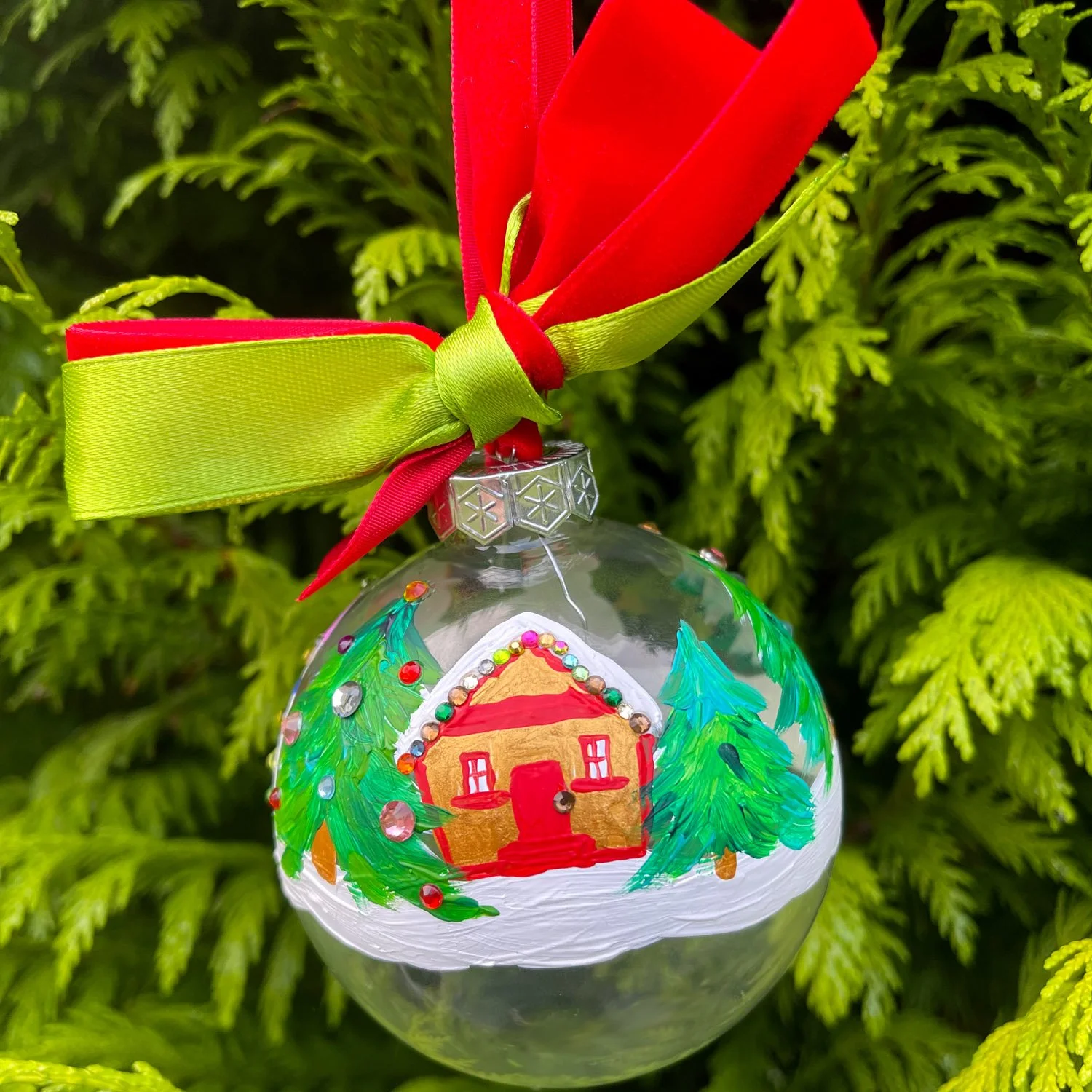 Cute Snowman Hand Painted Bauble Marcella Wylie 3.jpg