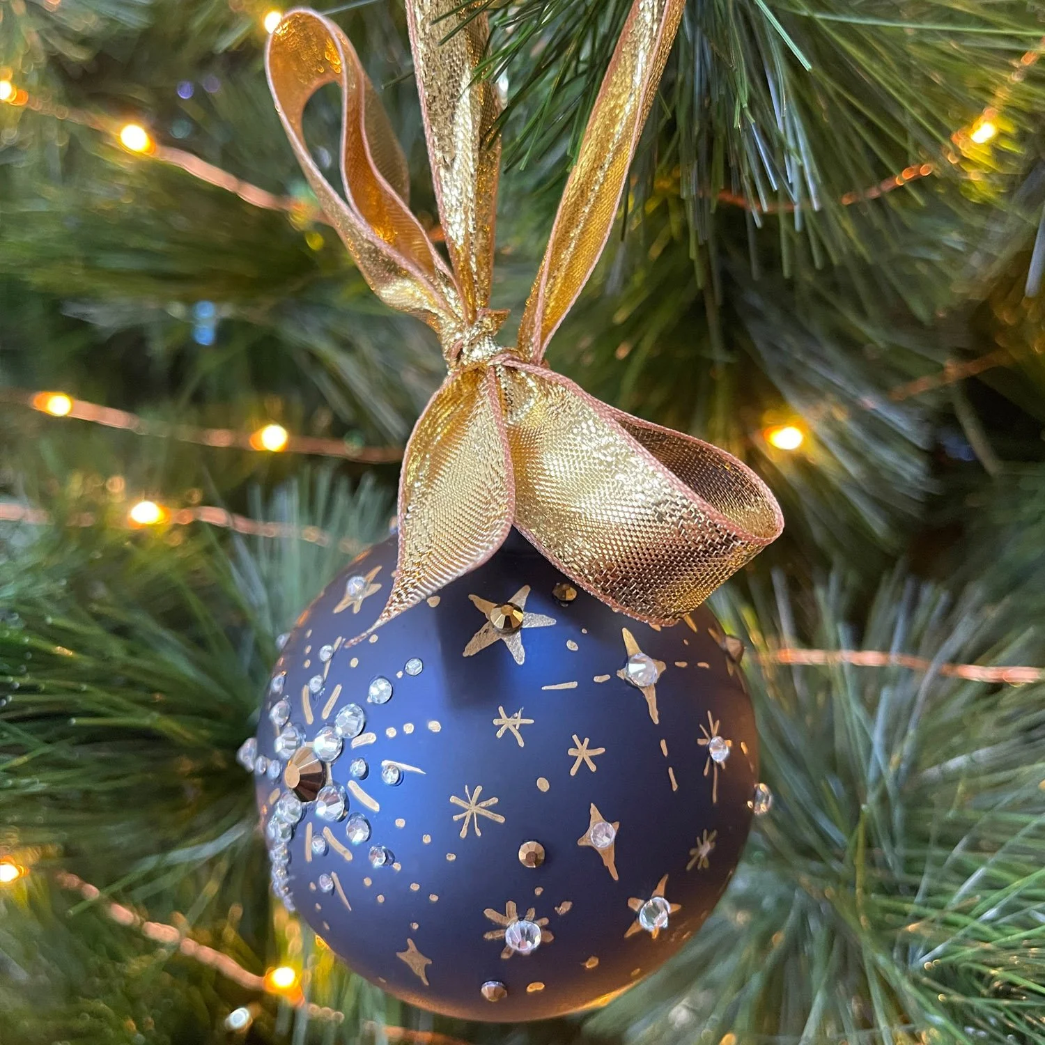 Hand Painted Celestial Christmas Bauble by Marcella Wylie image 3.jpg