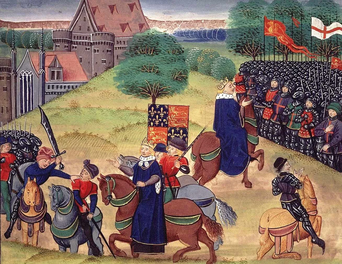 Wat Tyler is murdered when he goes to meet King Richard.