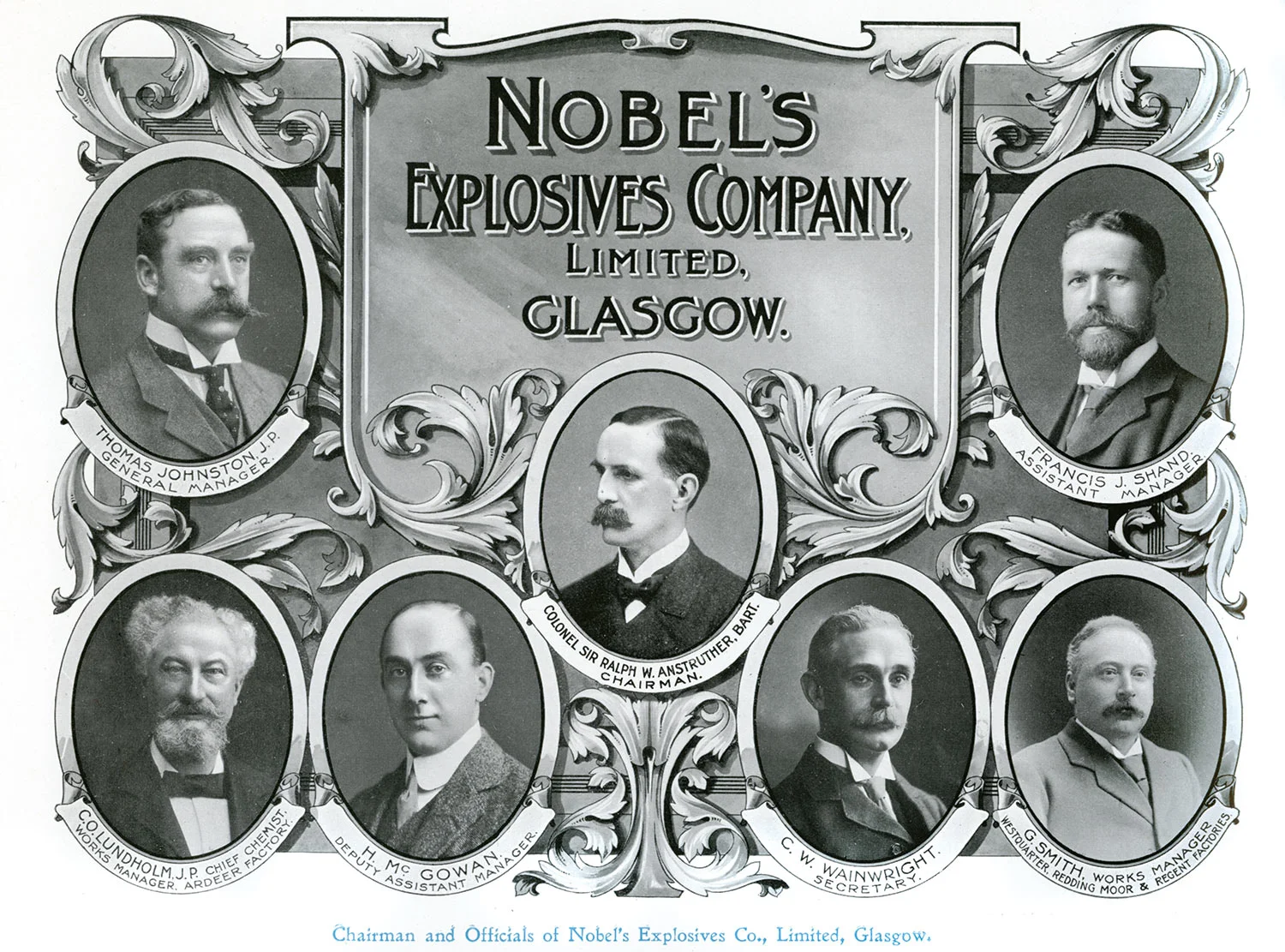 Executives of Nobel's explosives company based in Glasgow.