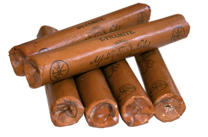 Dynamite was made by mixing nitroglycerin with kieselguhr