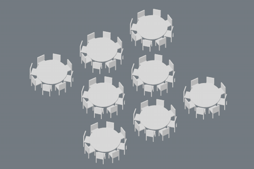 60 seats reception style
