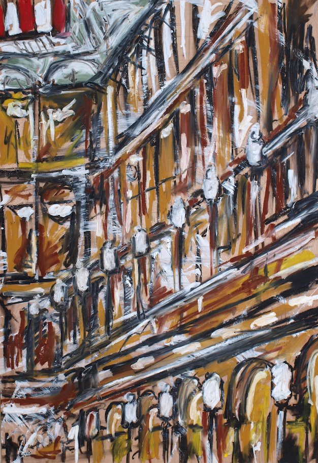28" x 40" Oil Stick on panel 