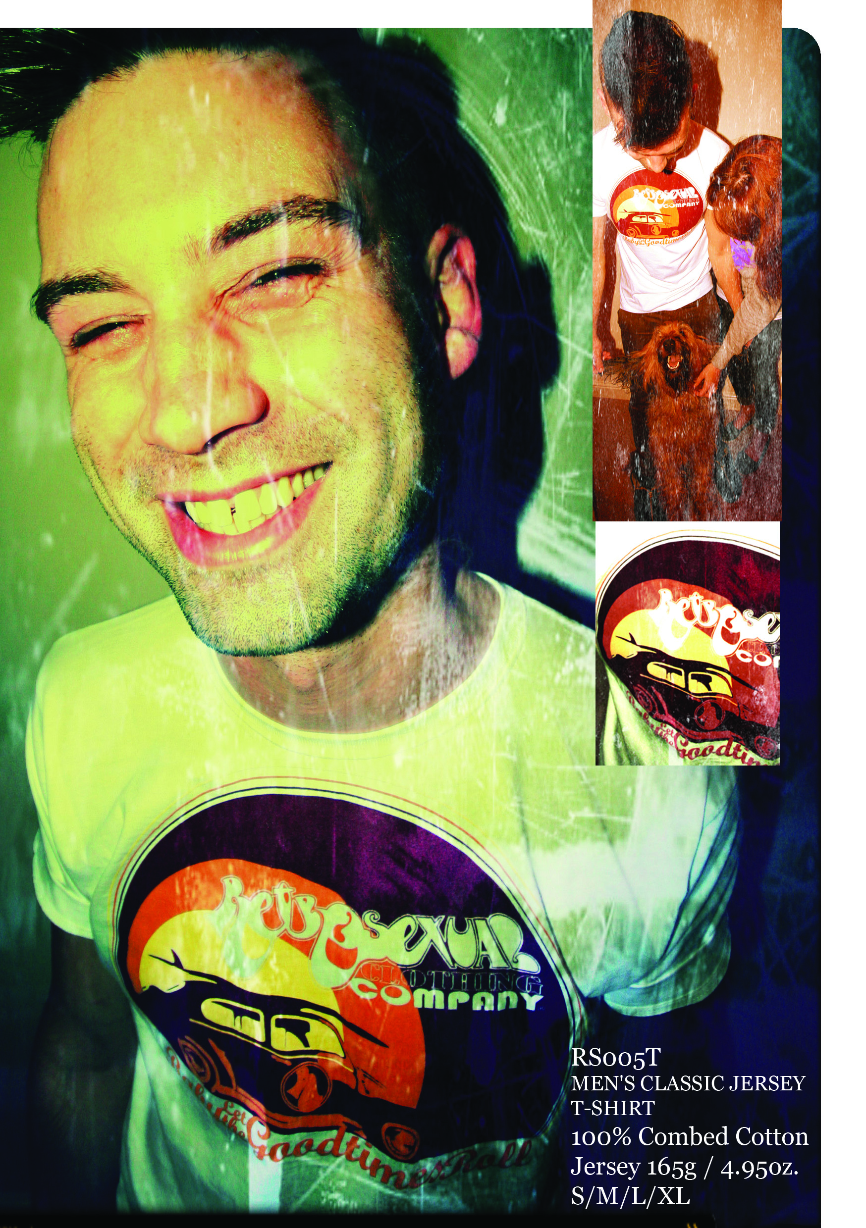  The three colour screen printed GUys veedub/baby let the goodtimes roll shirt - S/M/L/XL