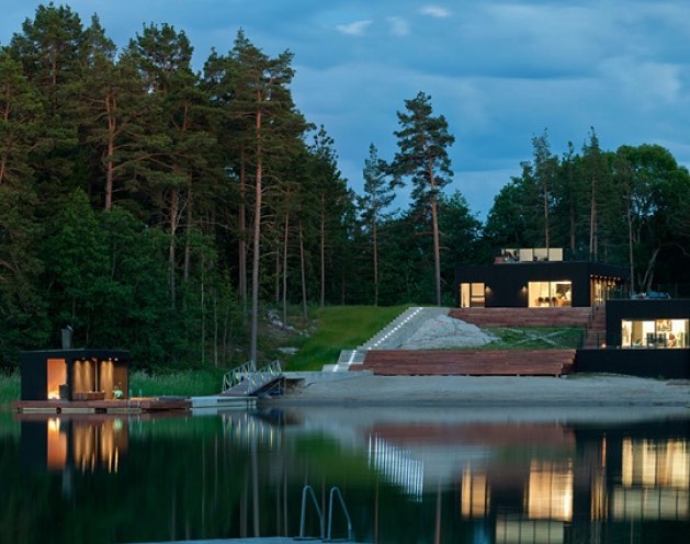 #architecture #lake #modernhouse #design #wood #sweden #prefab #designhome #modern #minimalism #homeinspiration
