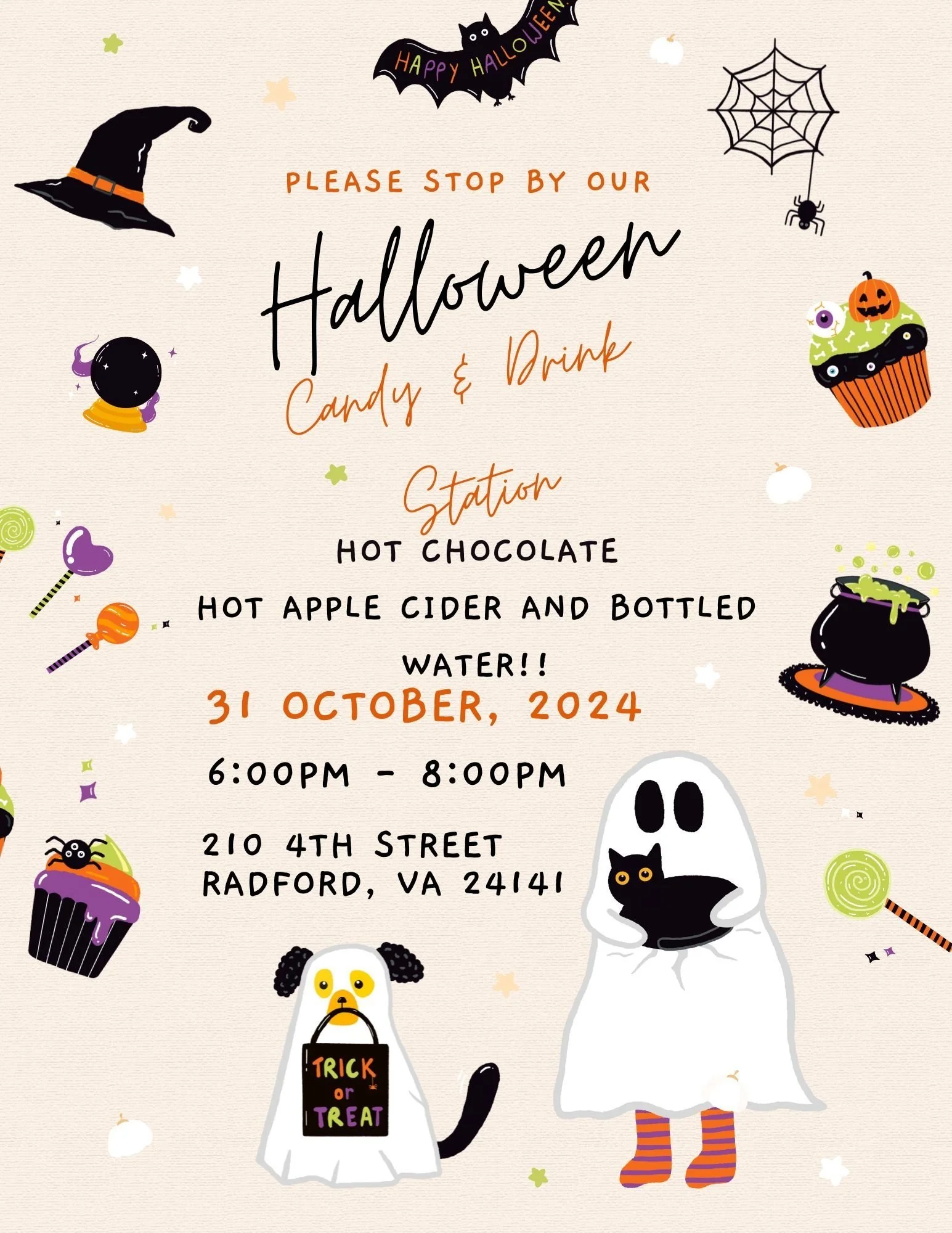 Halloween Drink and Candy Station