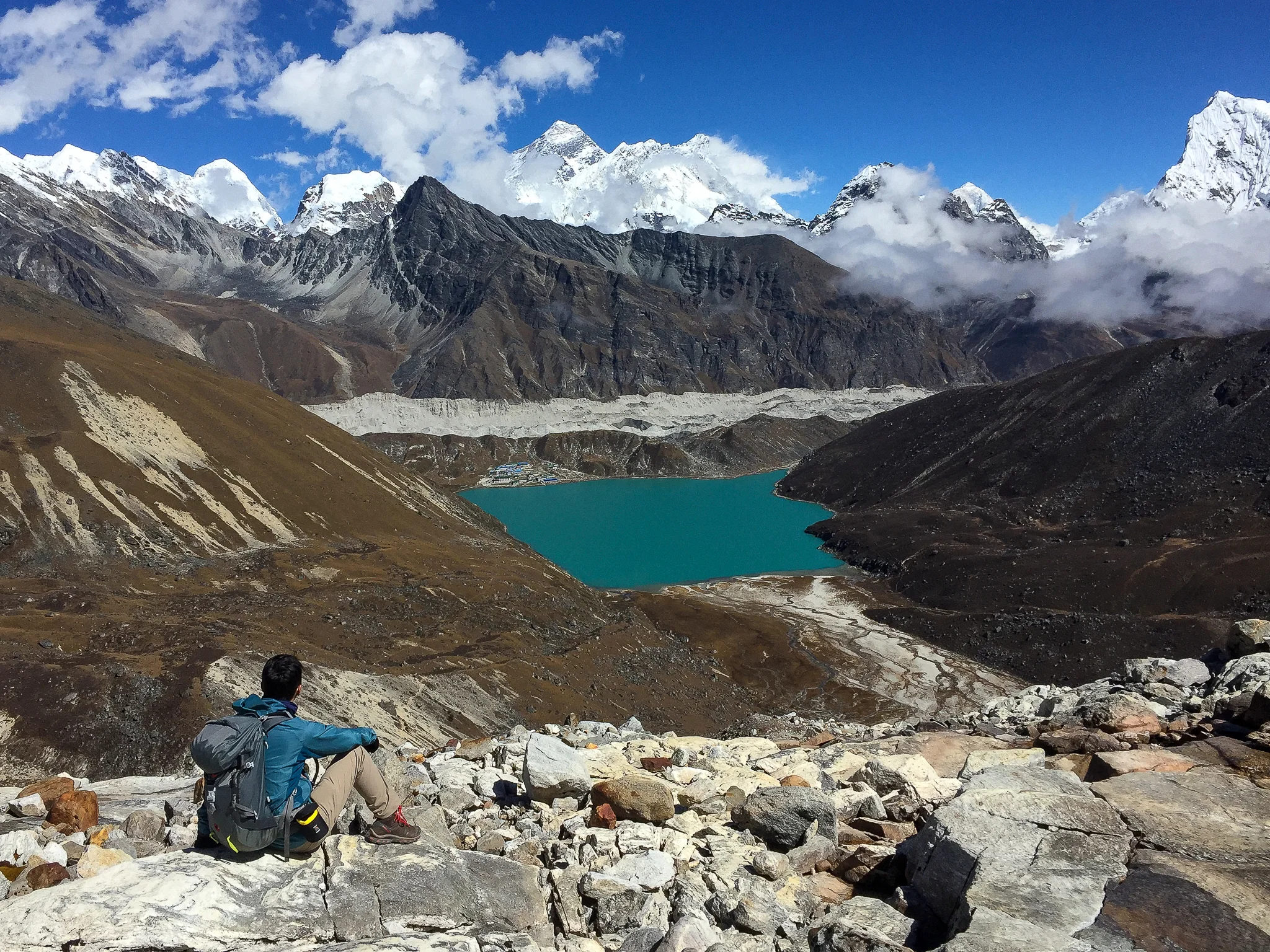 On the way to Gokyo Lakes after passing Renjo La (Pass)