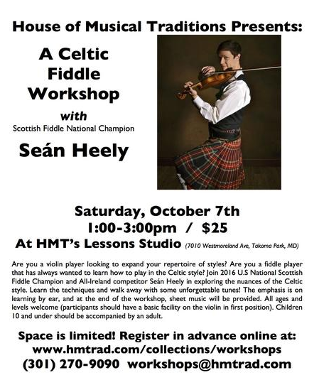 Celtic Fiddle Workshop at House of Musical Traditions