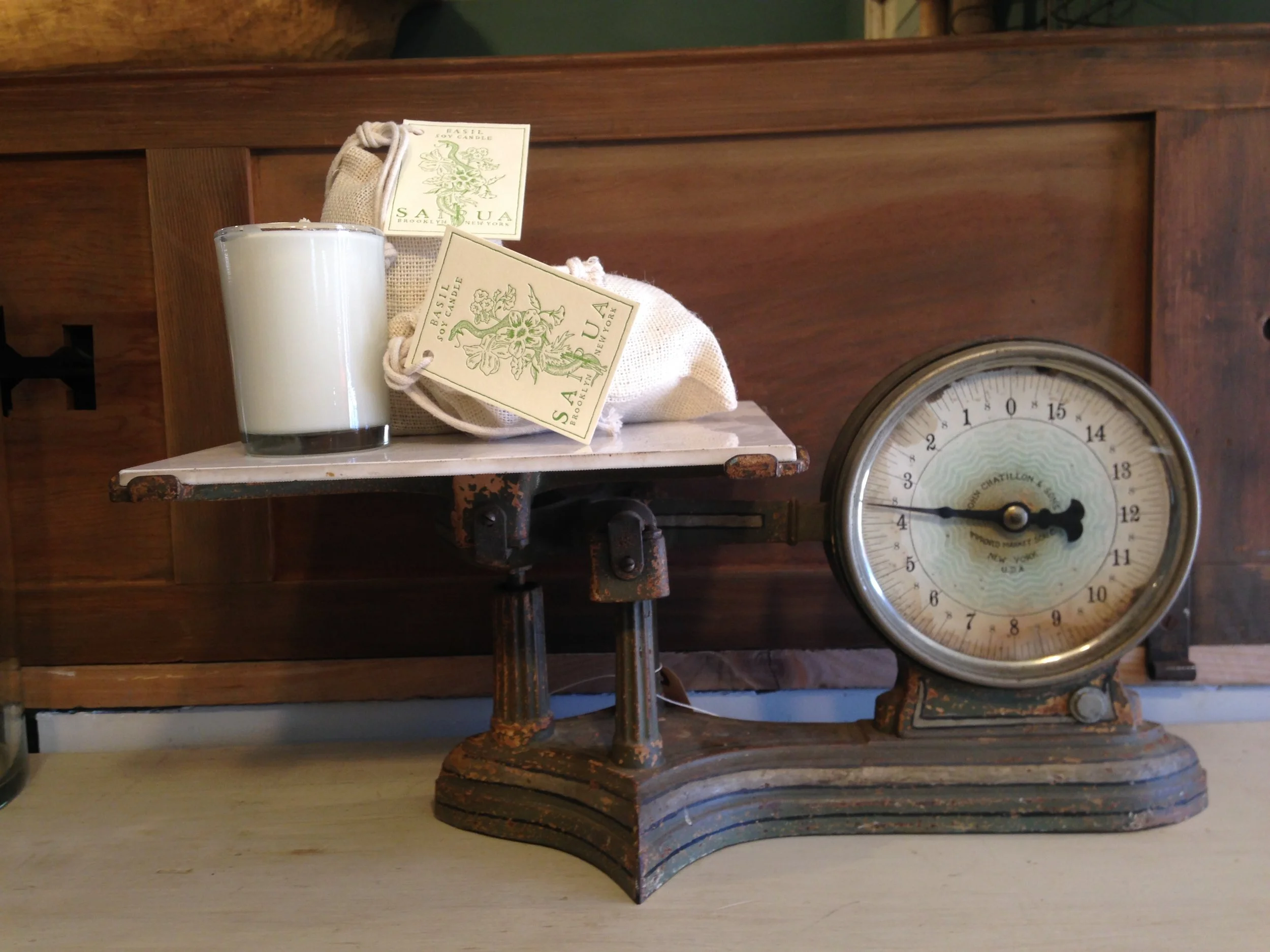 Vintage kitchen scales are an essential accessory. However, like potato chips you cant have just one.