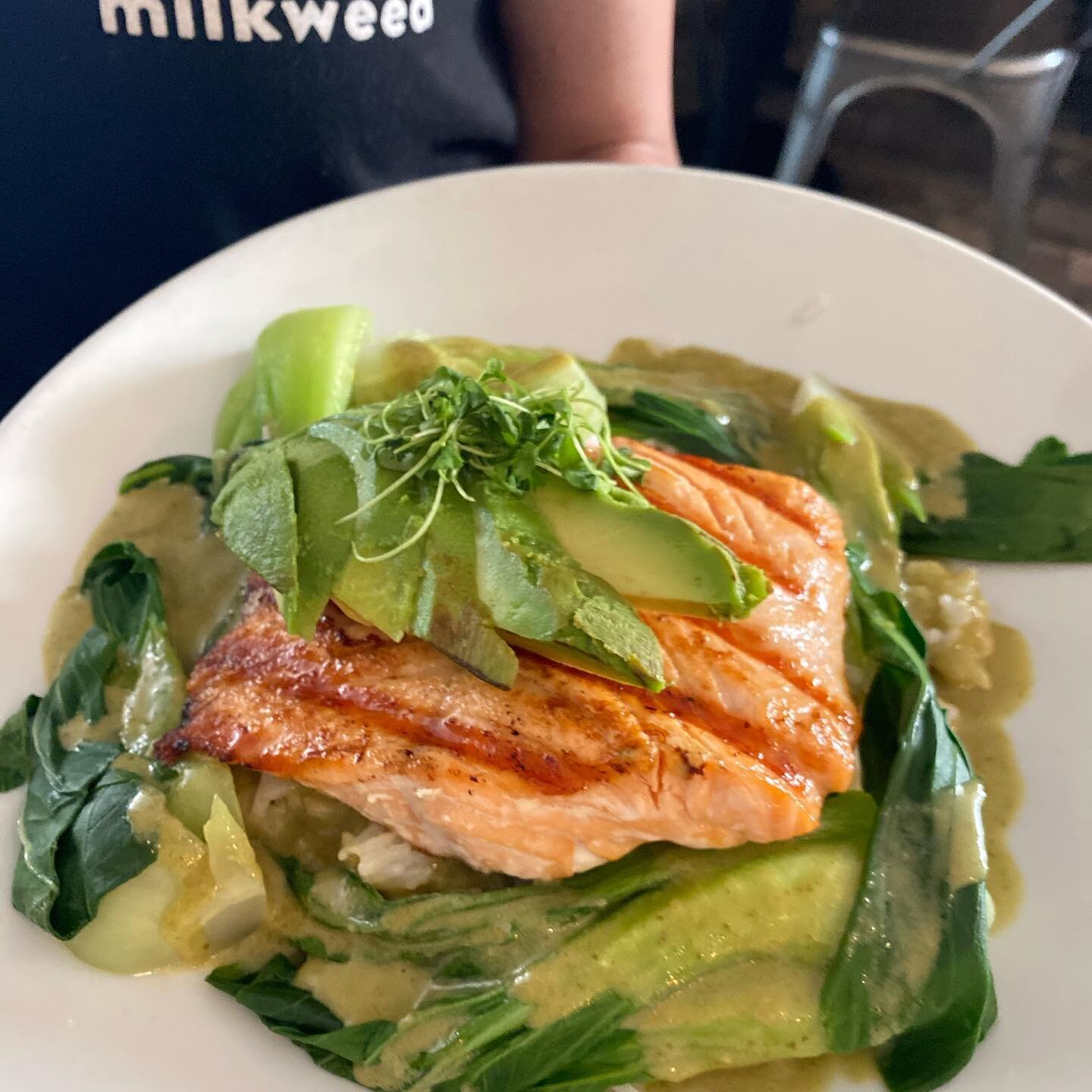 Salmon with green thai curry

While we ❤️ being one of your breakfast spots, some people just don&rsquo;t know how delicious our dinner entrees are!

Dinner starts at 5 pm and we take reservations for our dinner service.
#eatlocal #eatfresh #salmon