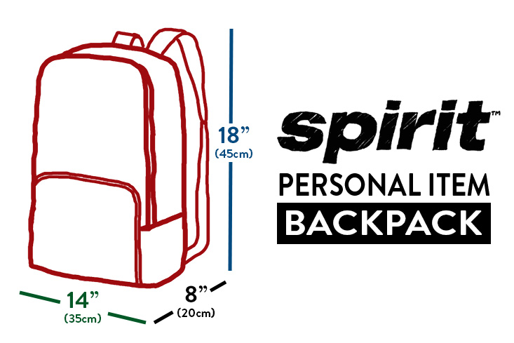spirit travel bag size