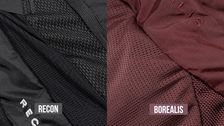 North Face Recon and Borealis materials and construction comparison