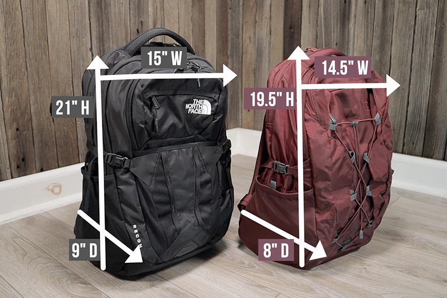 north face borealis backpack size