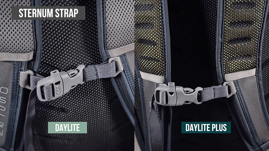 Osprey Daylite vs Daylite Plus - adjustable sternum strap