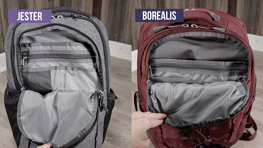 difference between north face jester and borealis