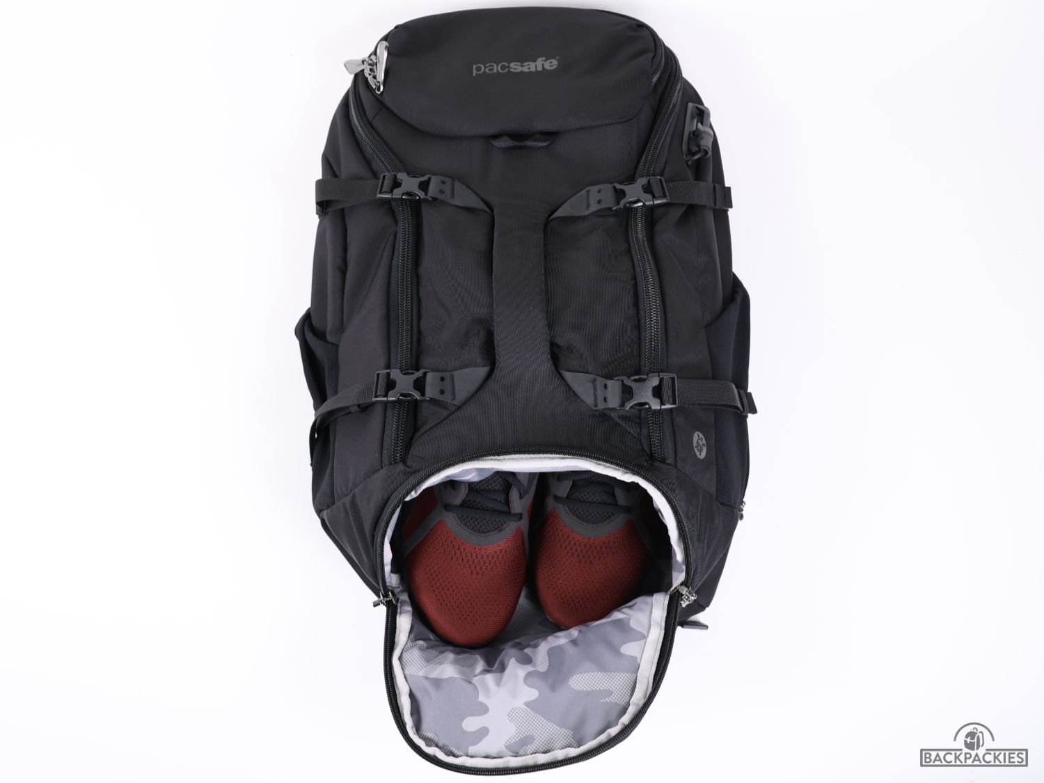 Pacsafe Venturesafe EXP35 backpack shoe compartment