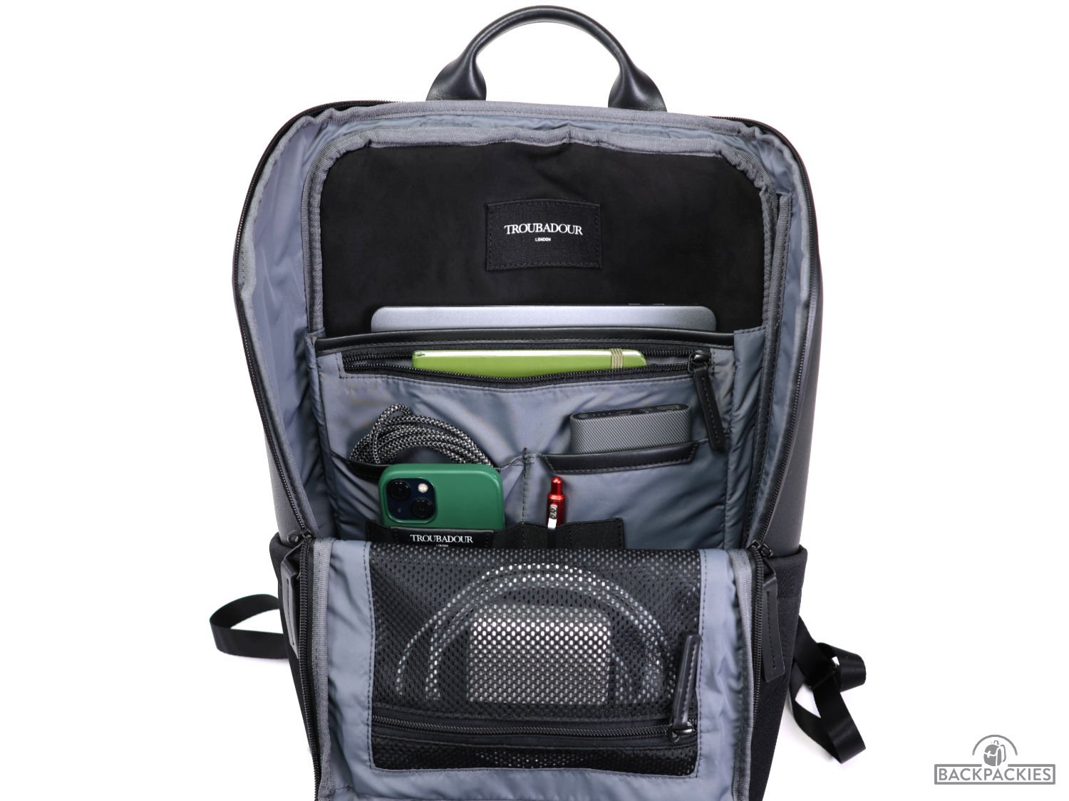 Inside the Troubadour Pioneer backpack