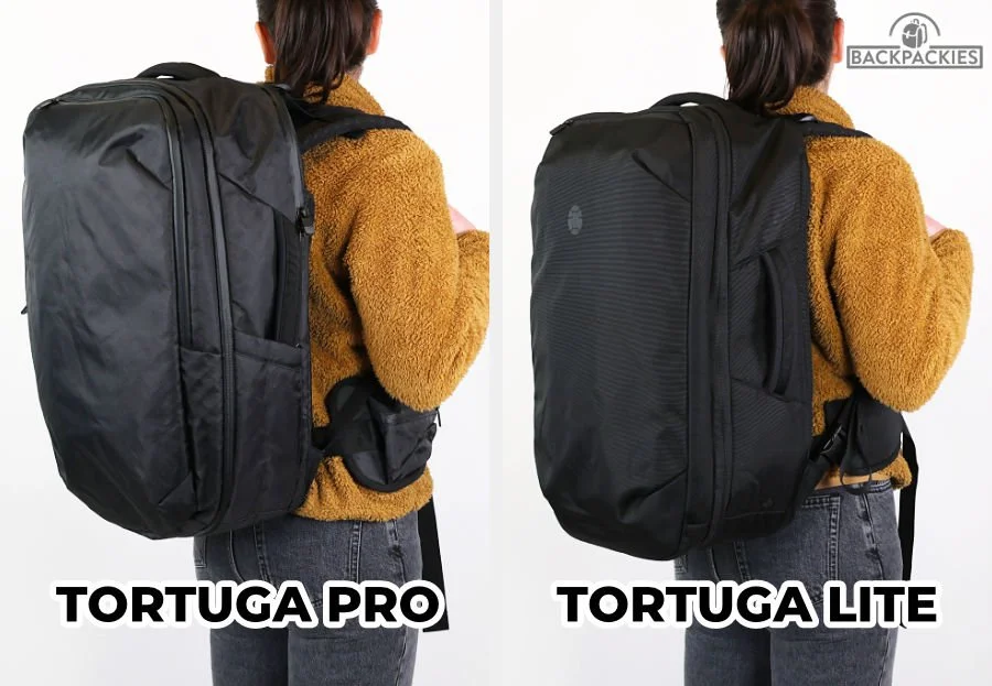 Tortuga Travel Backpack Pro vs Lite 40L - Hands-on Comparison | Backpackies