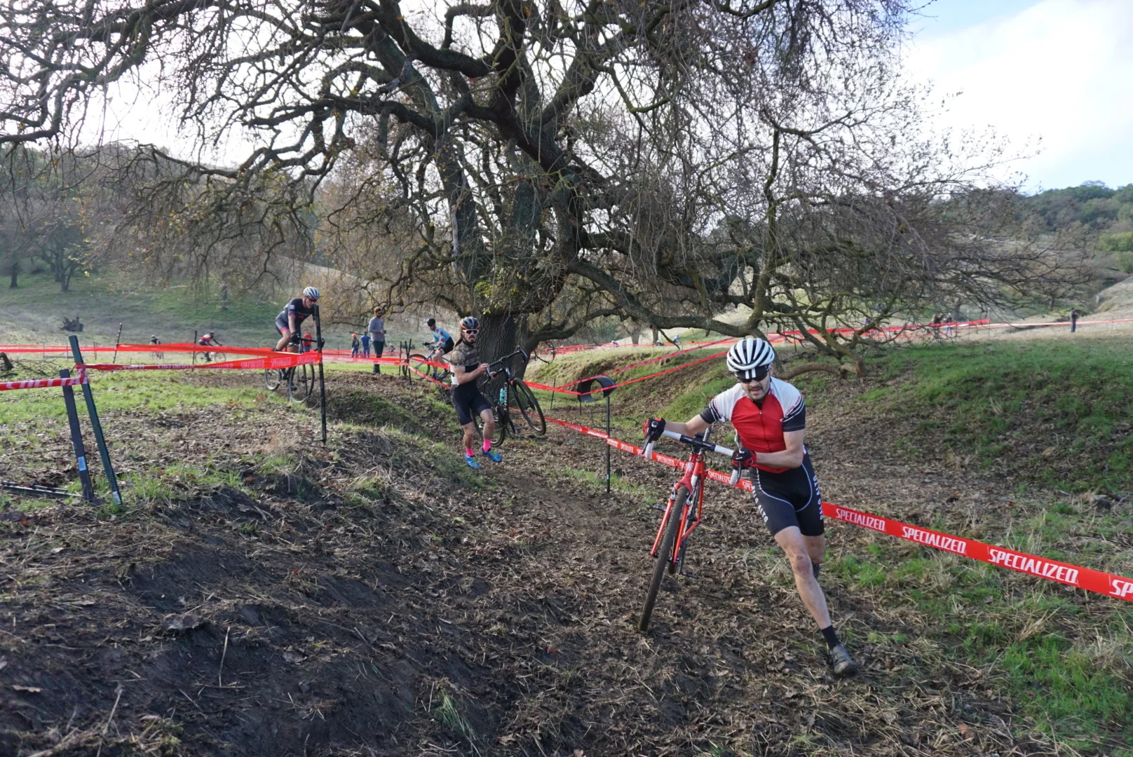 Conditions changed throughout race day, pictured here is a section that by 1pm became completely rideable. 