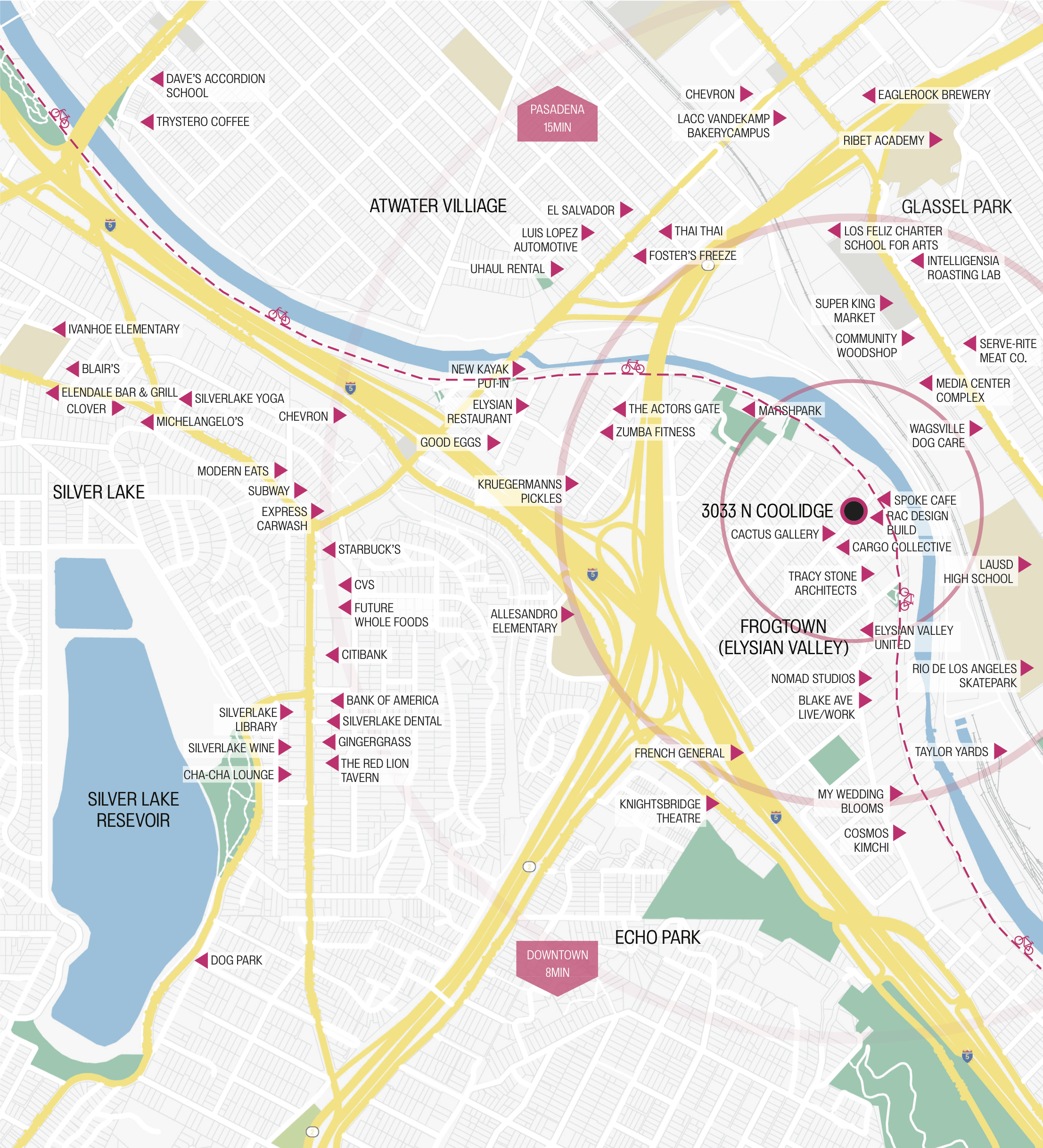 Coolidge Avenue Map of Frogtown Elysian Valley