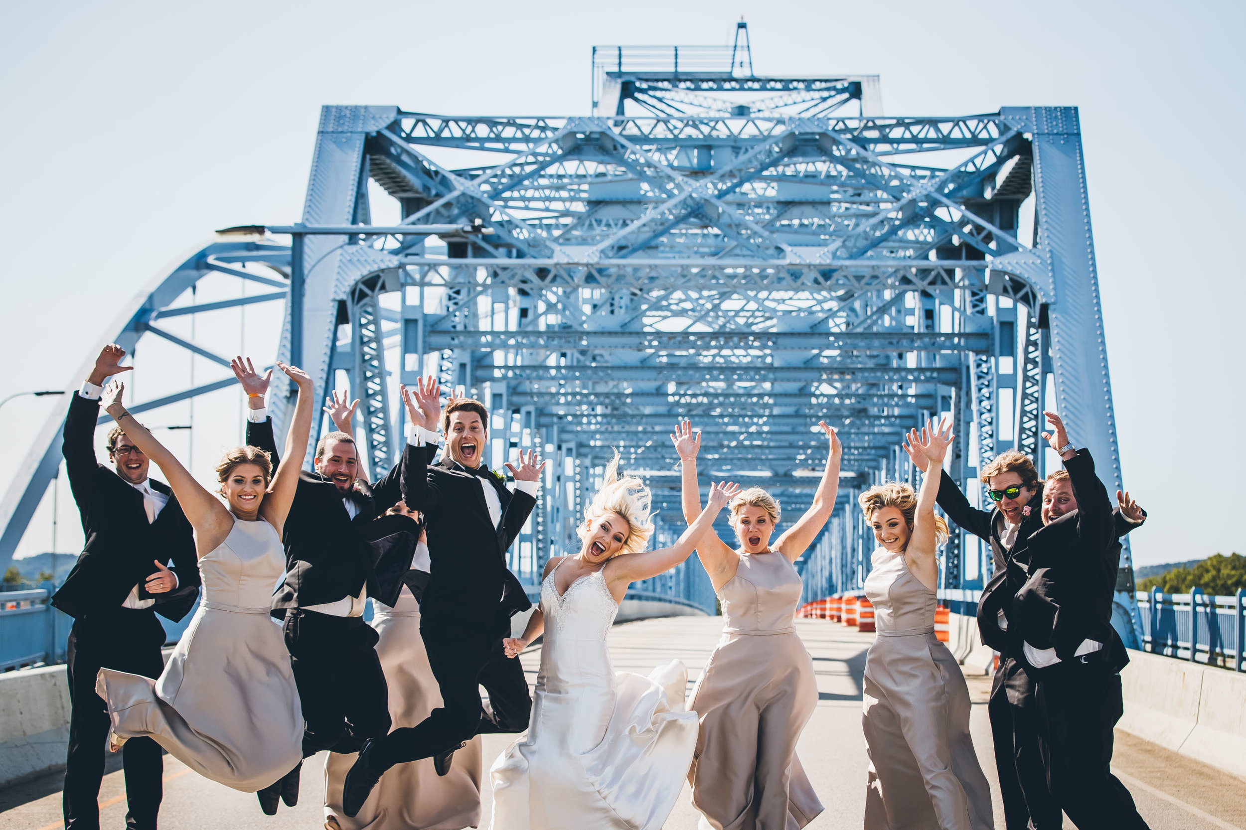 La Crosse, WI Wedding Photographers. La Crosse Bridge. Waterfront Wedding. cathedral wedding.