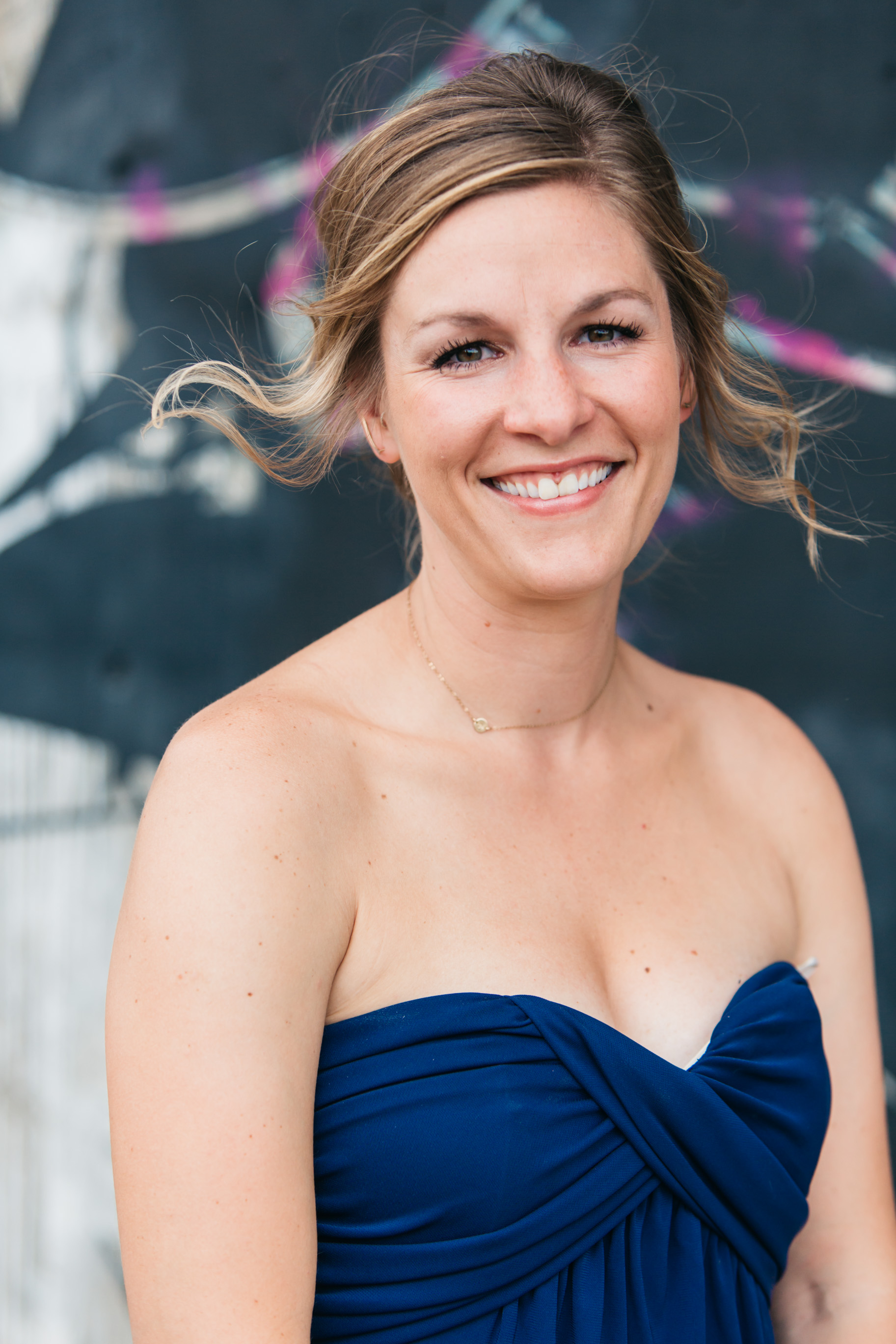 strapless bridesmaid blue outdoor denver