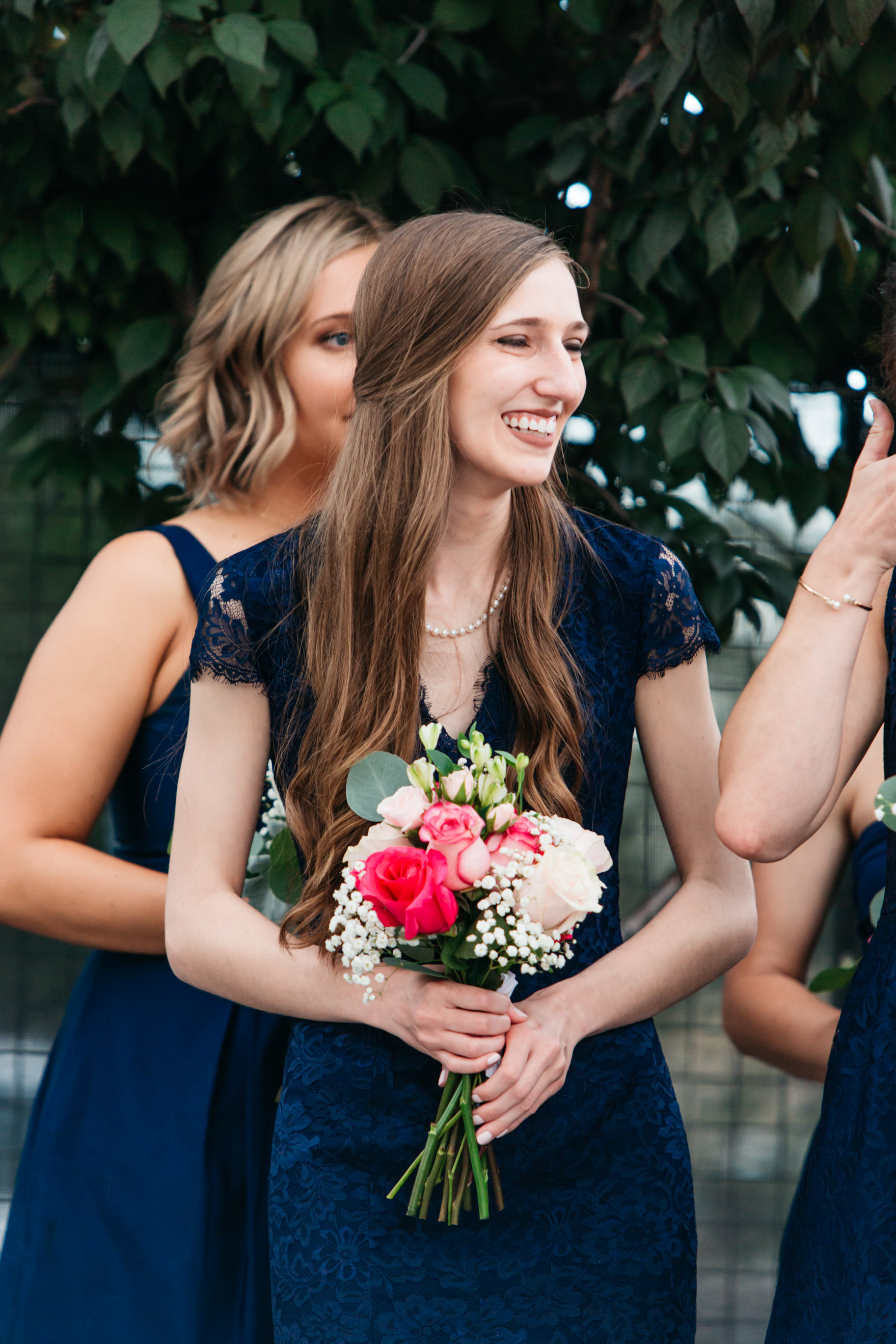 Sister bridesmaids long hair