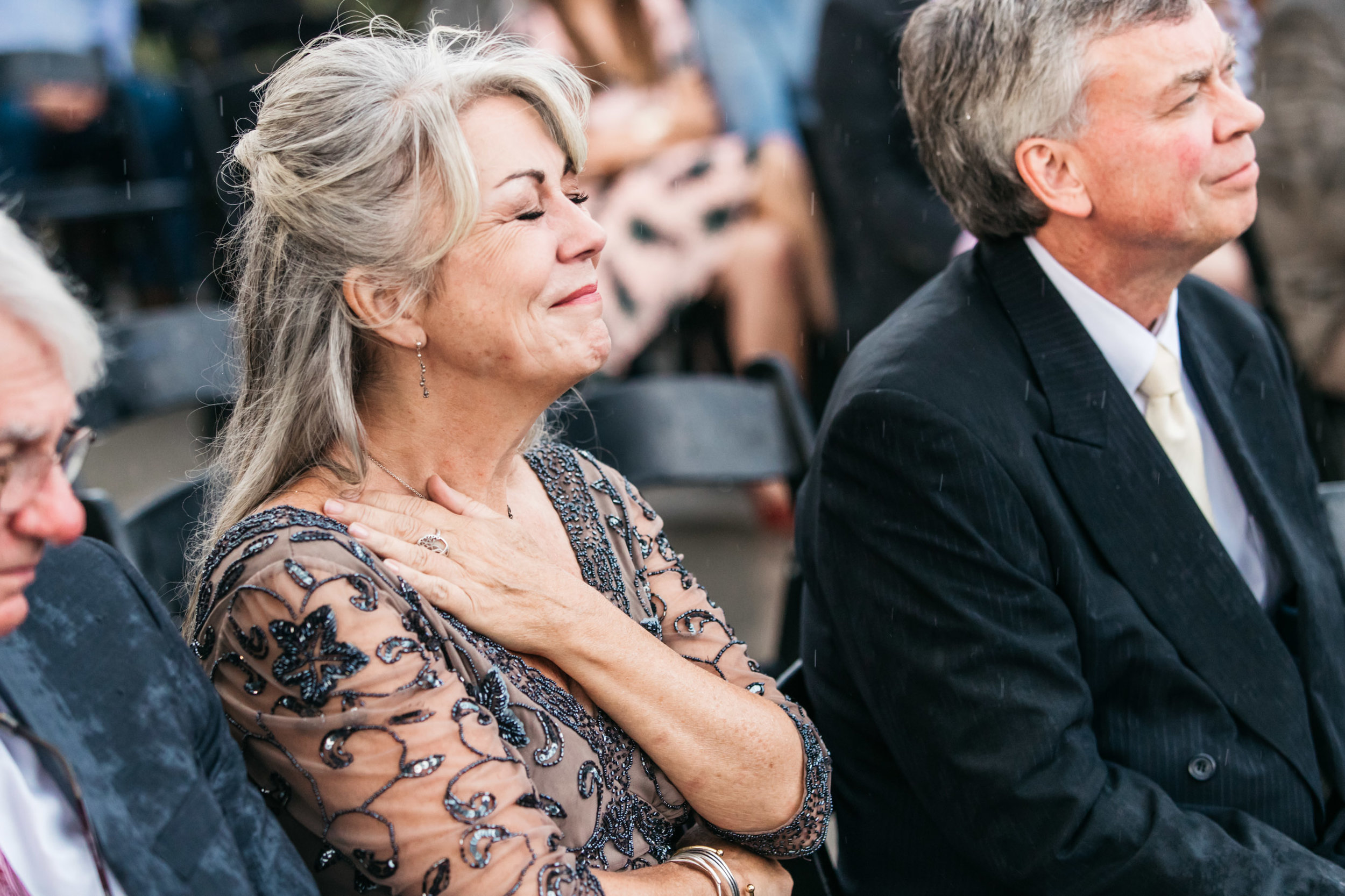 emotional mom rainy ceremony