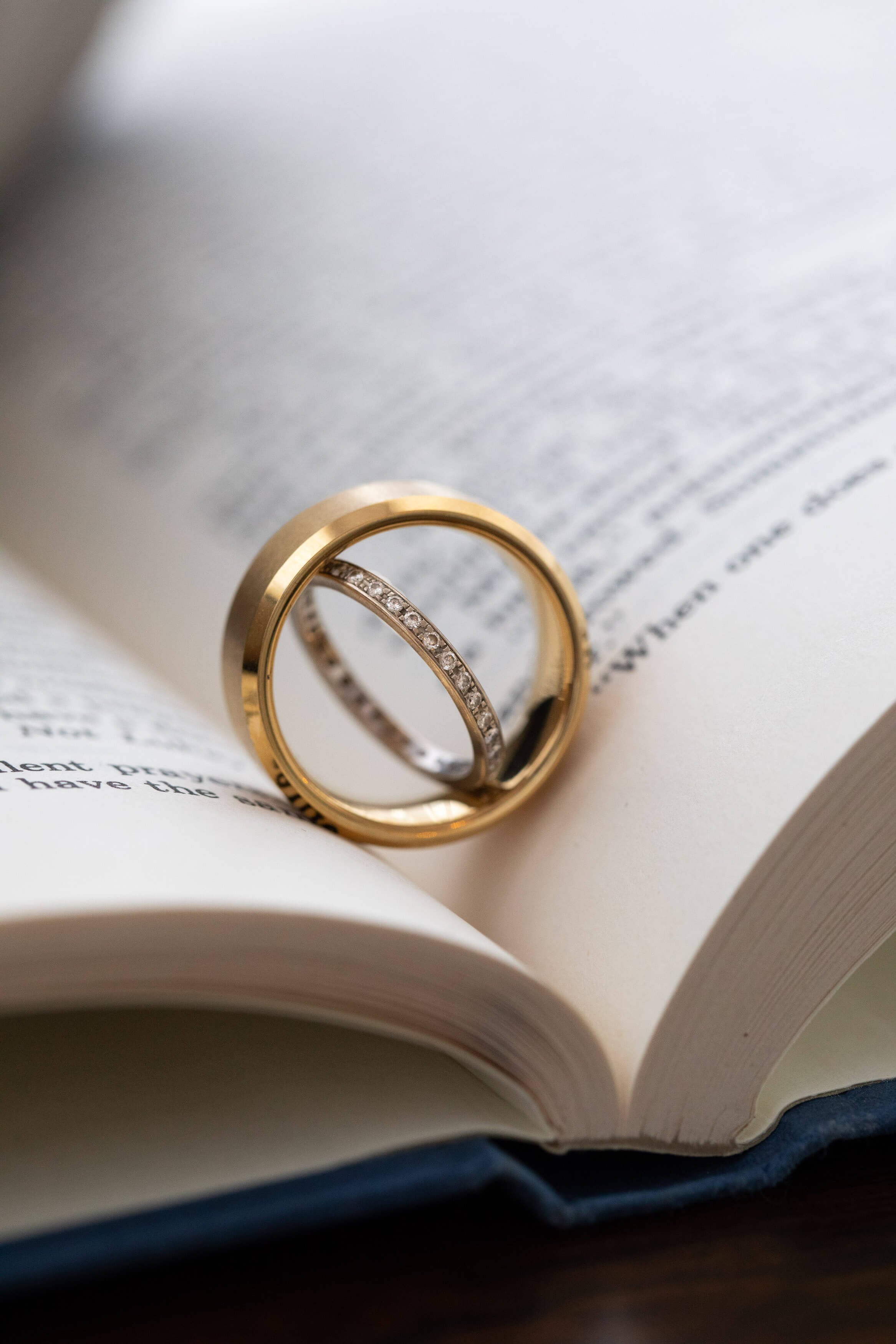 Wedding Rings on a Book