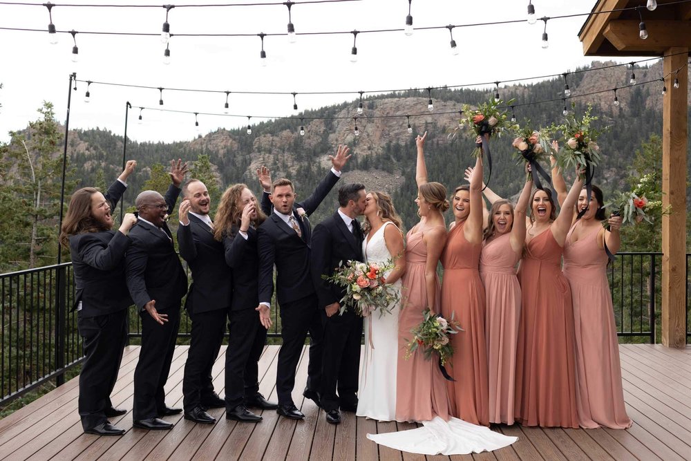 Wedding Party on the deck at North Star Gatherings