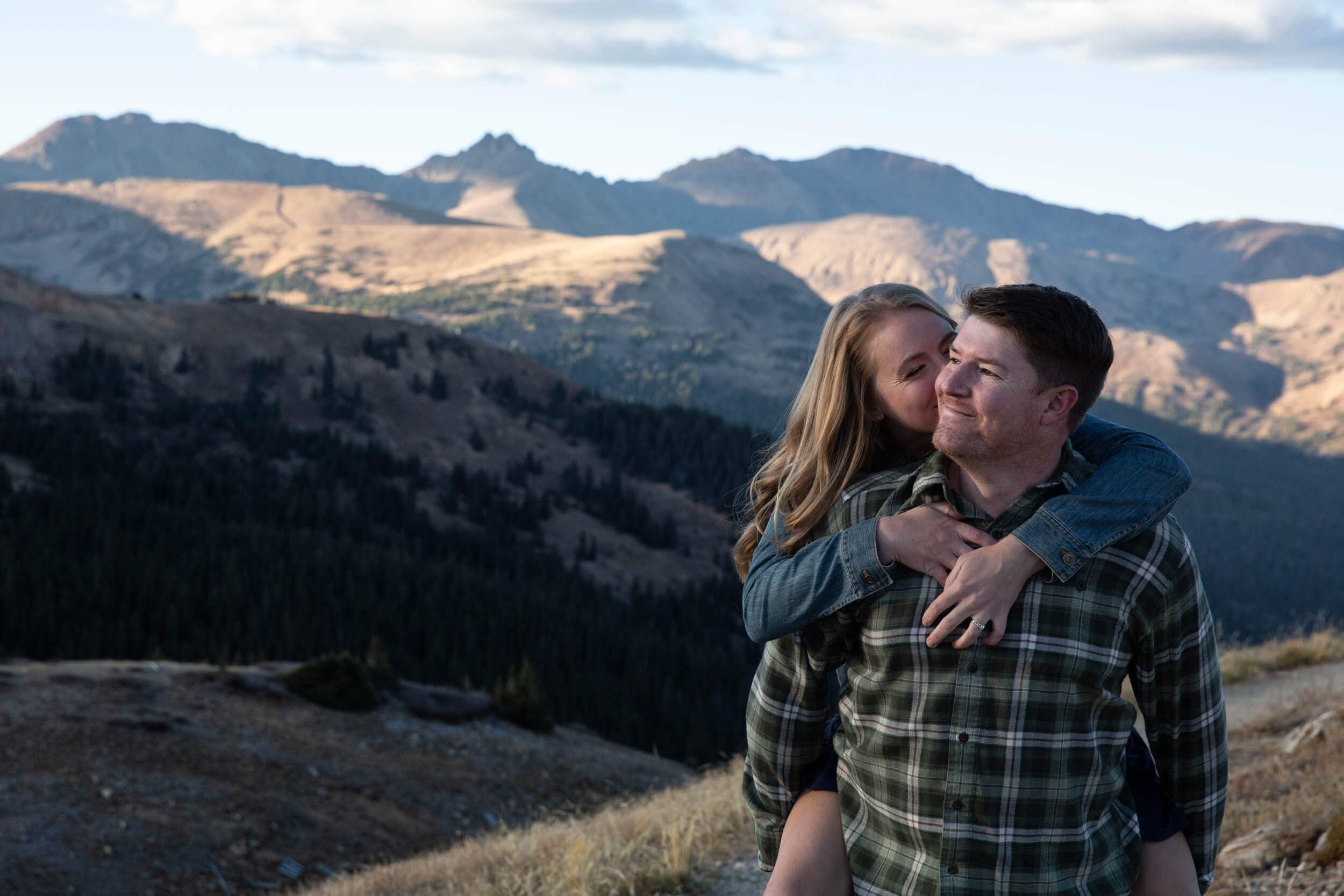 Couple in the mountains in Colorado