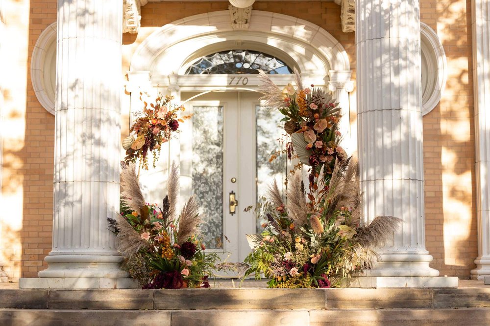 Arch decorations at Grant Humphreys Mansion by CliftonMarie Photography