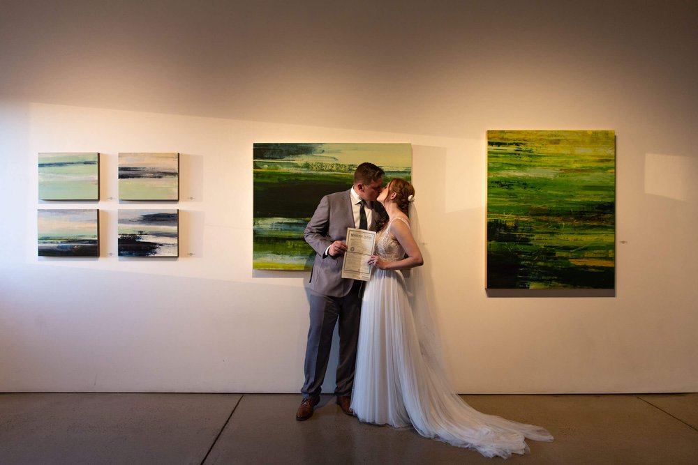 Wedding portraits at Space Gallery in Denver