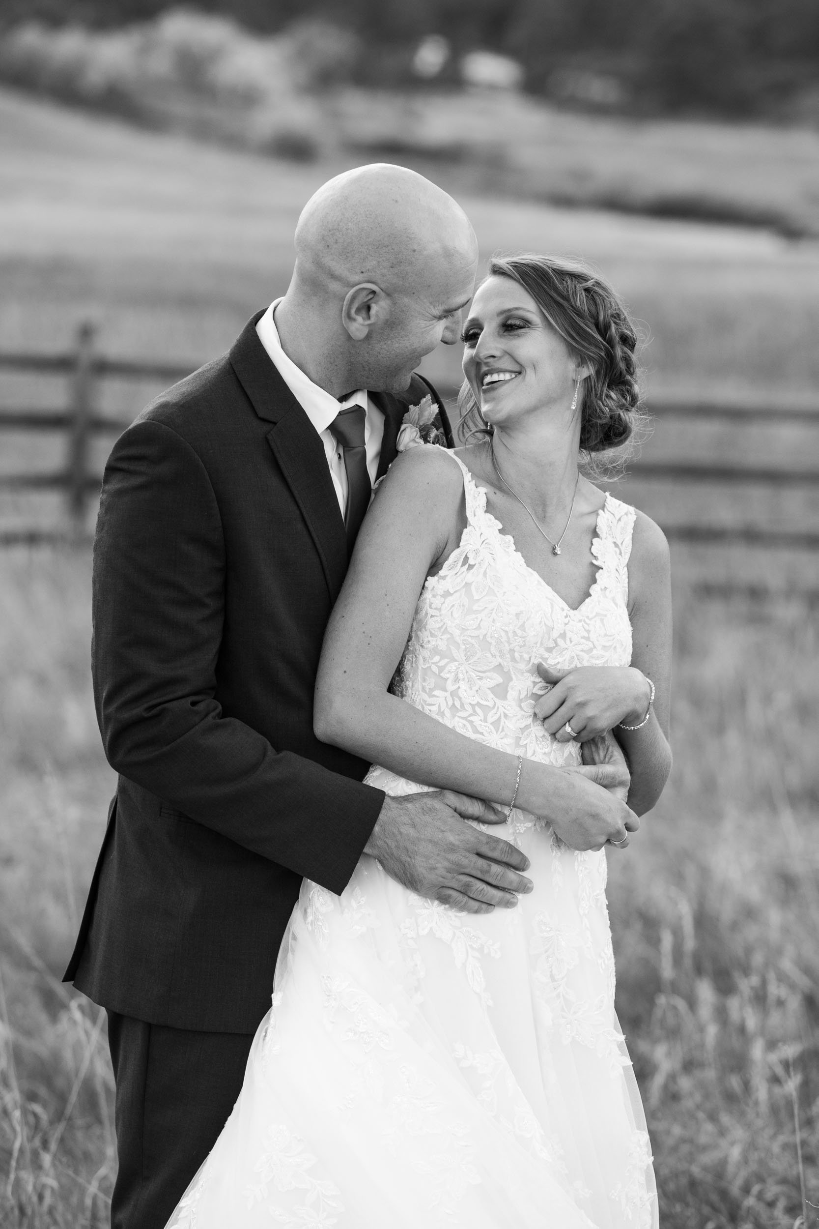Bride and Groom at Spruce Mountain Ranch in Larkspur