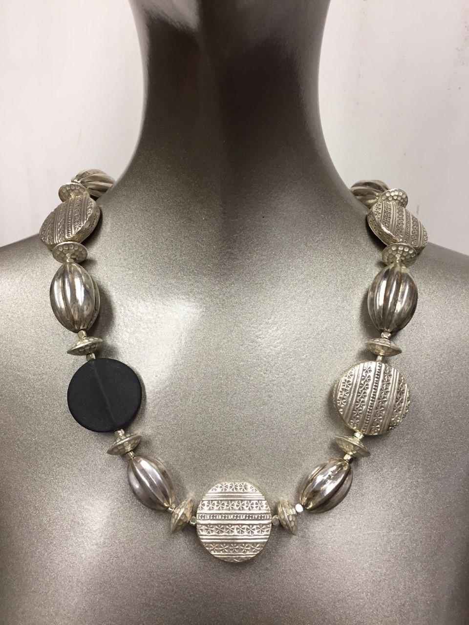 Antique Fluted Silver Beads, Handmade Karen Hill Tribe Silver 