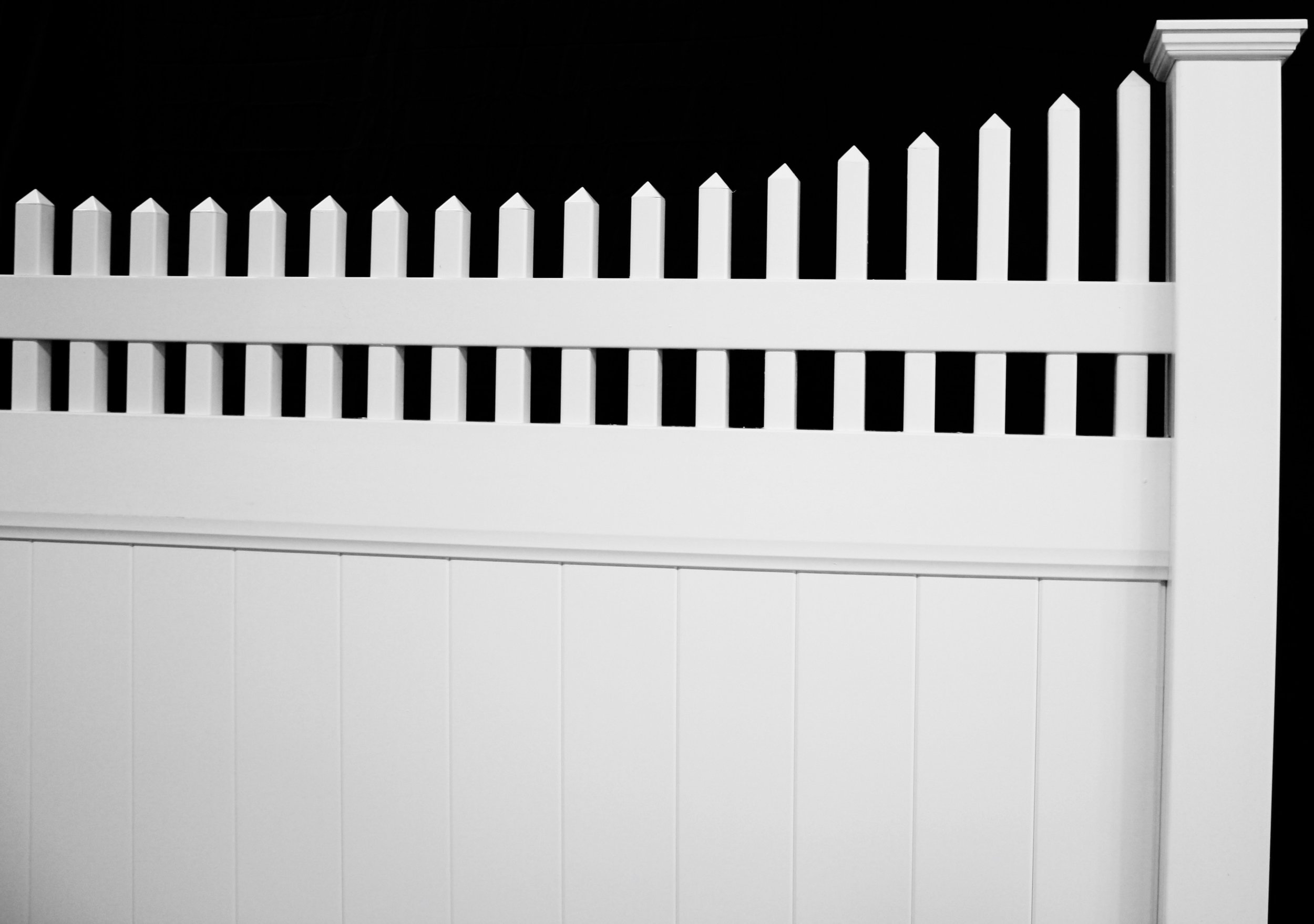 Privacy Scallop Picket Top Vinyl Fence Panel — DIRECT FENCE