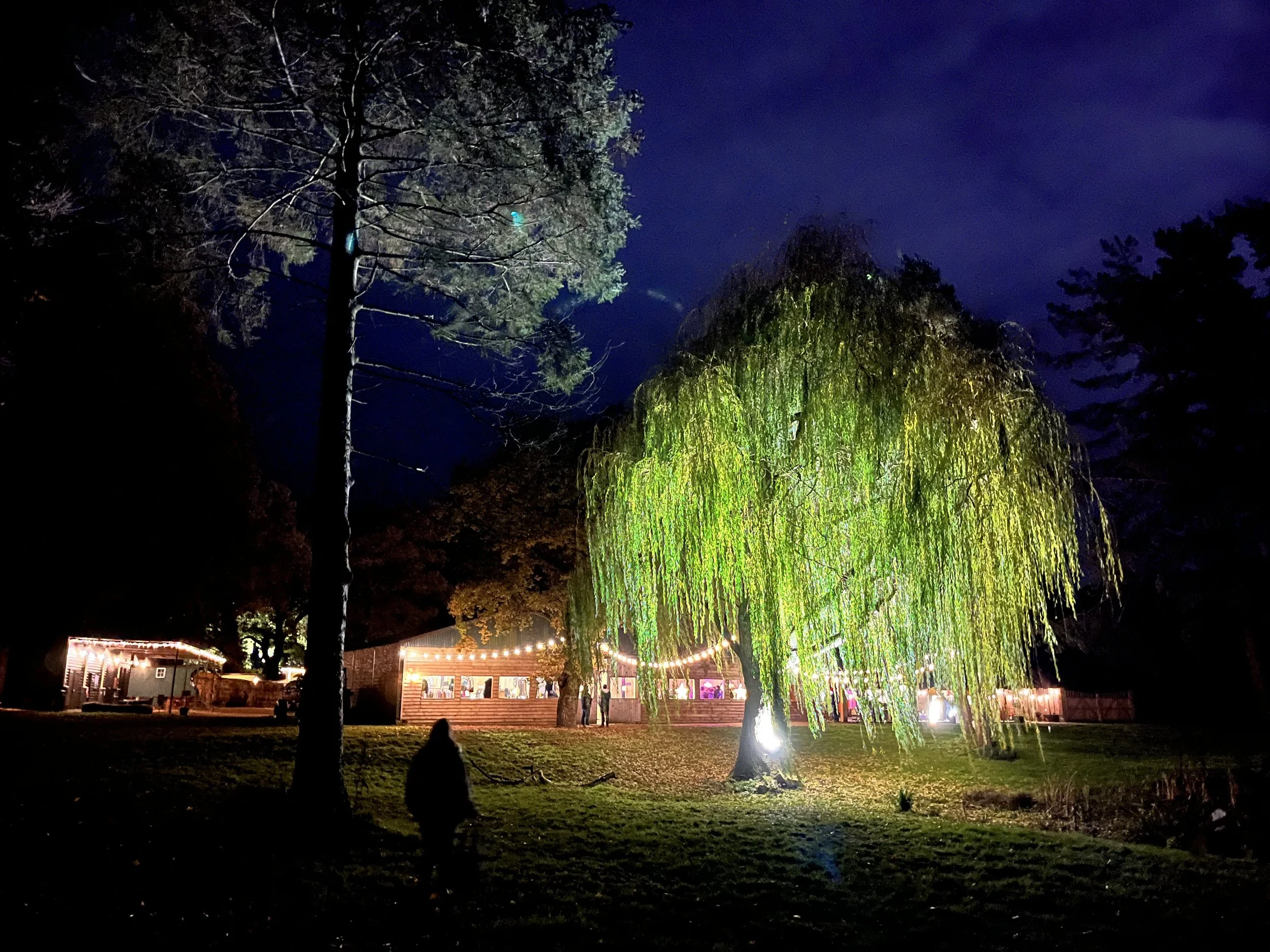 Happy Valley Event Venue at Night With Fairy Lights