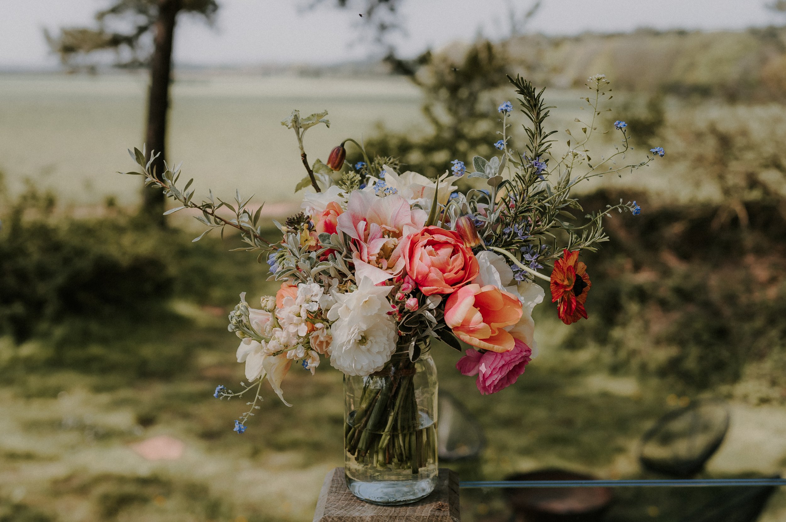 A Stunning, Locally Grown April Wedding Bouquet by The Wildfolk Florist