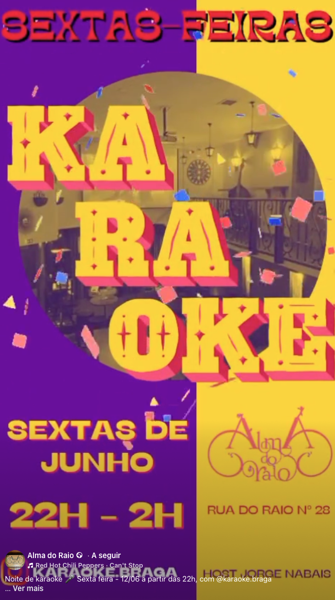 Noite de Karaoke @ Alma do Raio