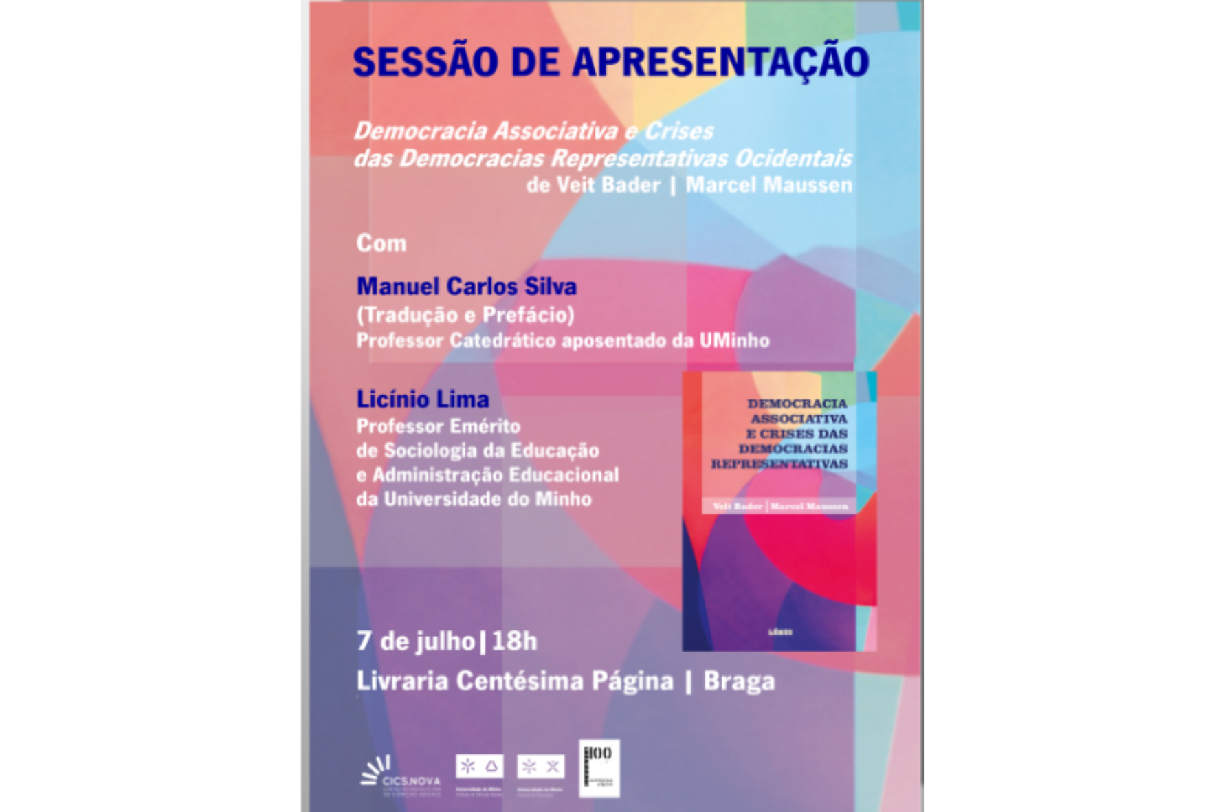 Apresentação de "Democracia Associativa e Crises das Democracias Representativas Ocidentais" @ Livraria Centésima Página