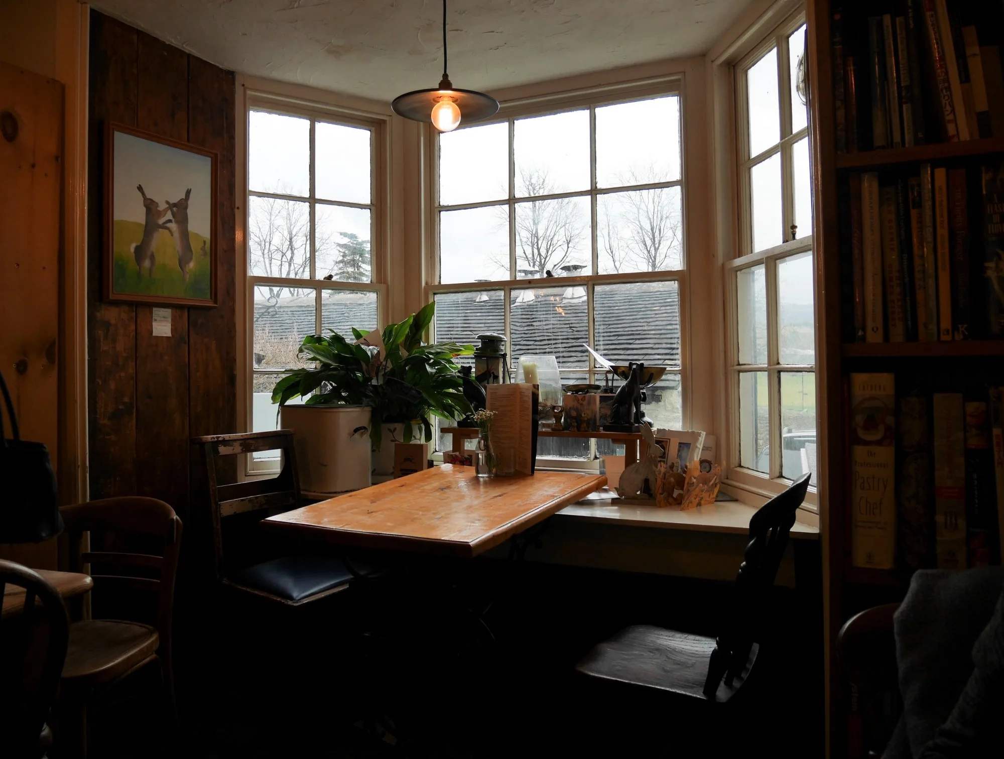 Inside The Three Hares Cafe , sampling their latest delights whilst brain storming ideas together.