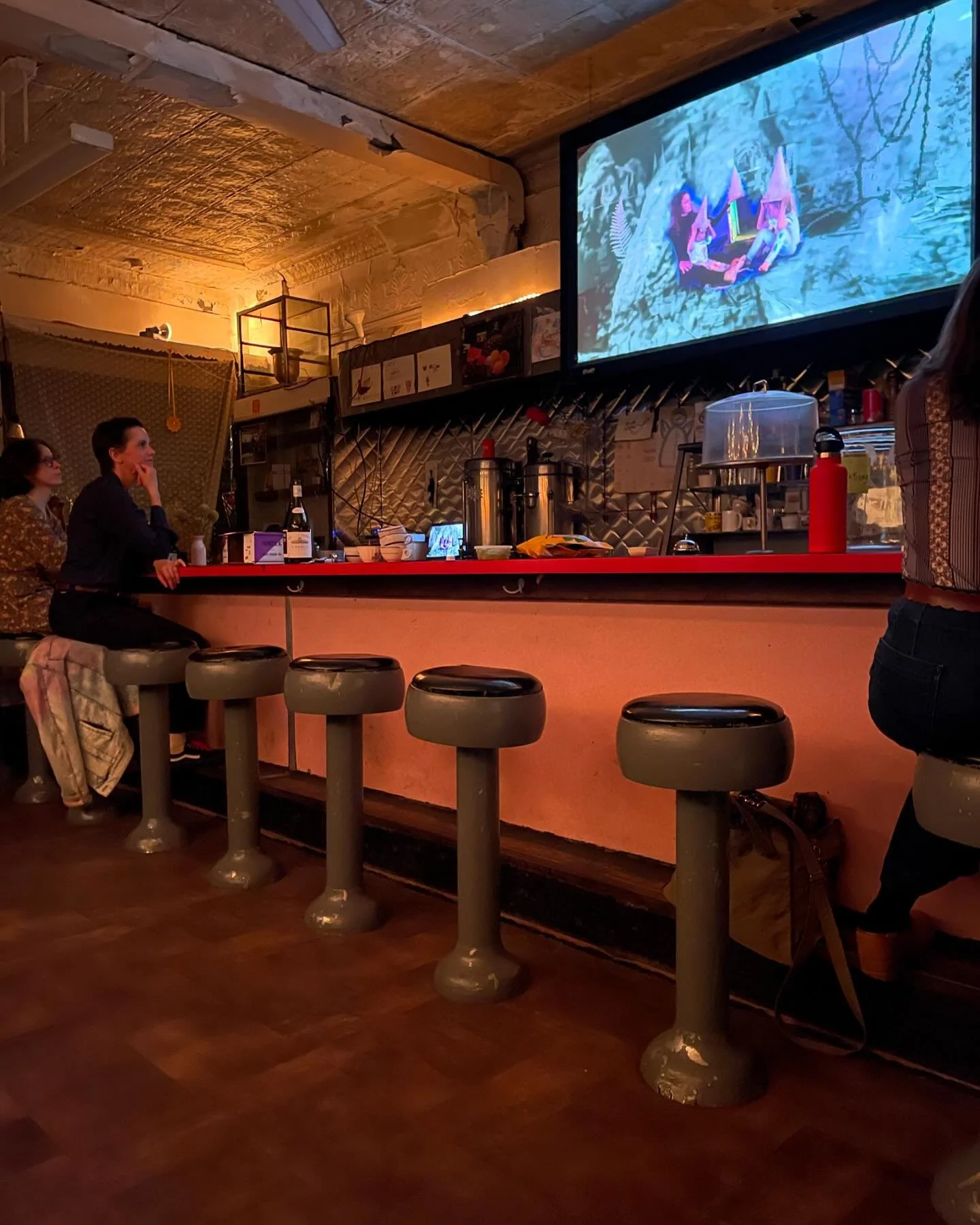 A lovely evening at a very special place with these beautiful people. Amazing film Sleep Training by @sunitadee and absolutely gorgeous reading from @francispeas helped us all feel a tad better after a rough week. Weirdo mom artists to the rescue. 🛟