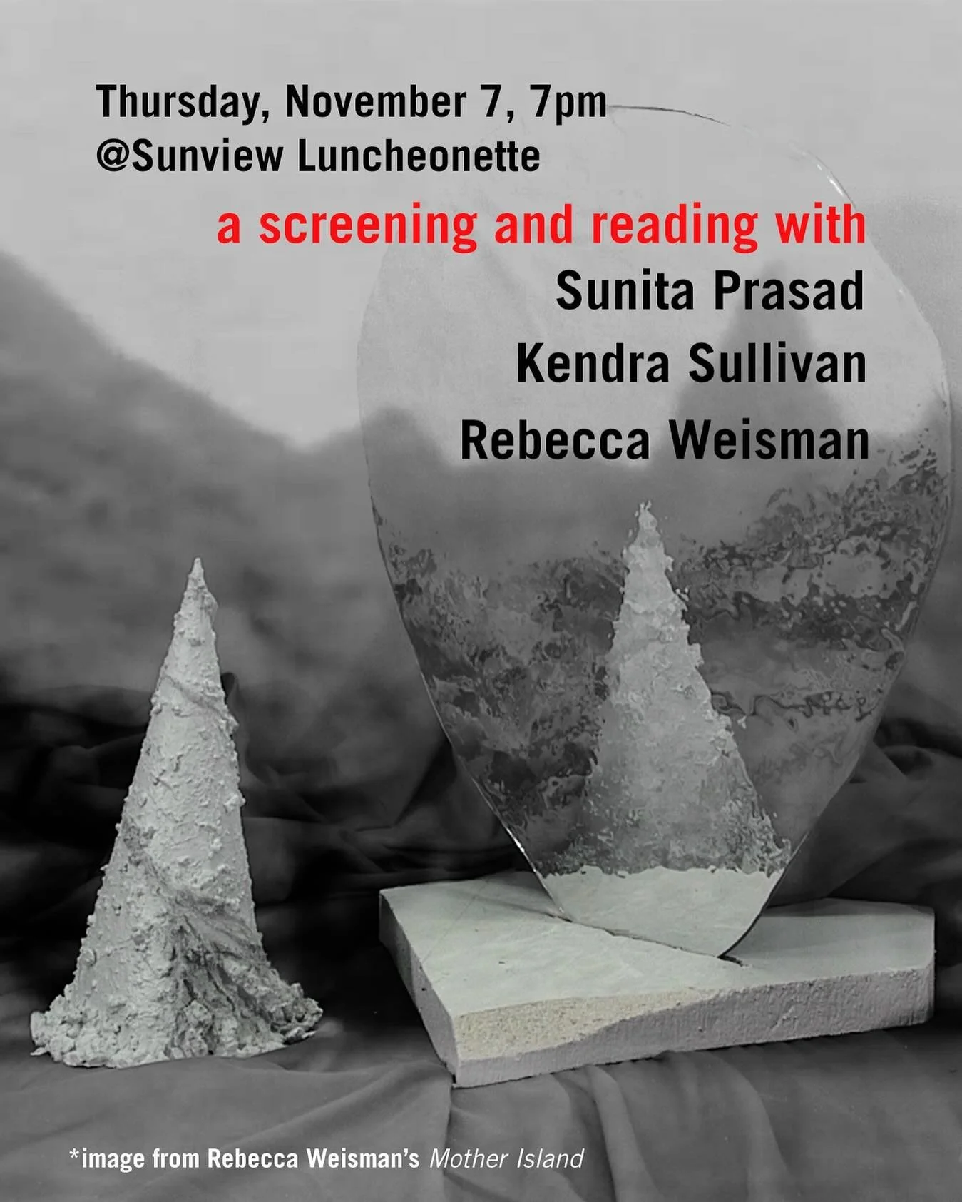 I&rsquo;ll be in NYC on Thursday, November 7 for a screening of my short film Mother Island (Part 1). I will be joining another amazing artist Sunita Prasad @sunitadee who will be screening a work called Sleep Training and poet Kendra Sullivan who wi