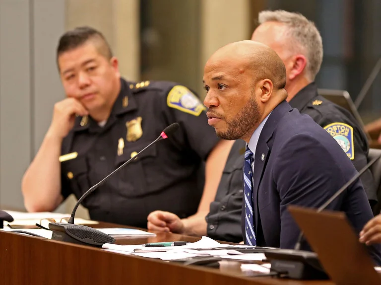 Rufus Faulk speaks as the Boston City Council reviews ways to prevent season violence in Boston on June 25, 2019 in Boston, MA. (Staff Photo By Stuart Cahill/MediaNews Group/Boston Herald). “We know violence happens all year, but there is an uptick during the summer,” City Councilor Kim Janey said at a hearing at City Hall. “We just saw this past weekend a spike in violence.”