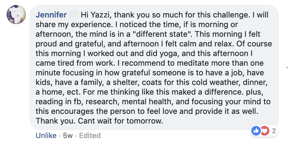 Jennifer - Shift Into Living Simple Challenge Facebook Testimonial