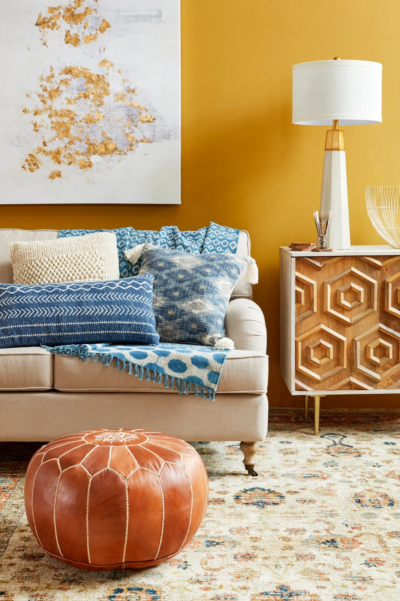 Adam Krauth Photo - Commercial Photography - Boston, MA - Still life - Interior photography. A scene of a colorful boho living room. HomeGoods