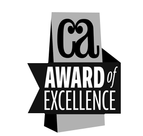Adam Krauth Photo Communications Arts Award of Excellence logo with black, white, and gray design