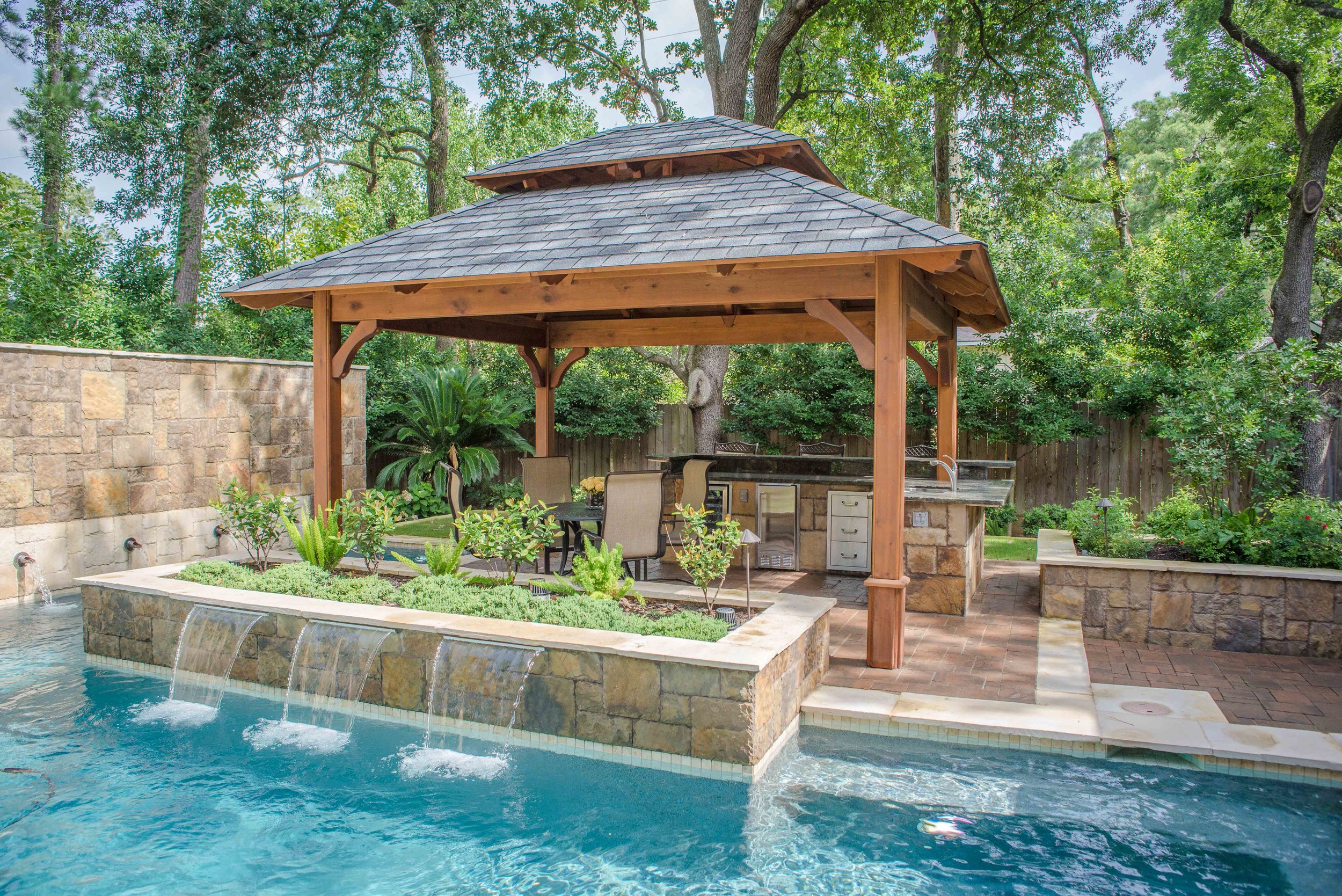 Gazebos, Arbors & Outdoor Kitchens — Mirror Lake Designs Landscape