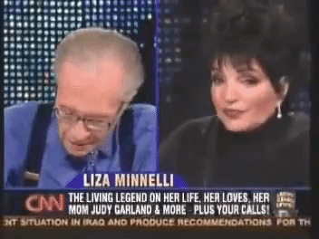 Liza Minnelli GIF - Larry King Spittake Musical Theatre Major